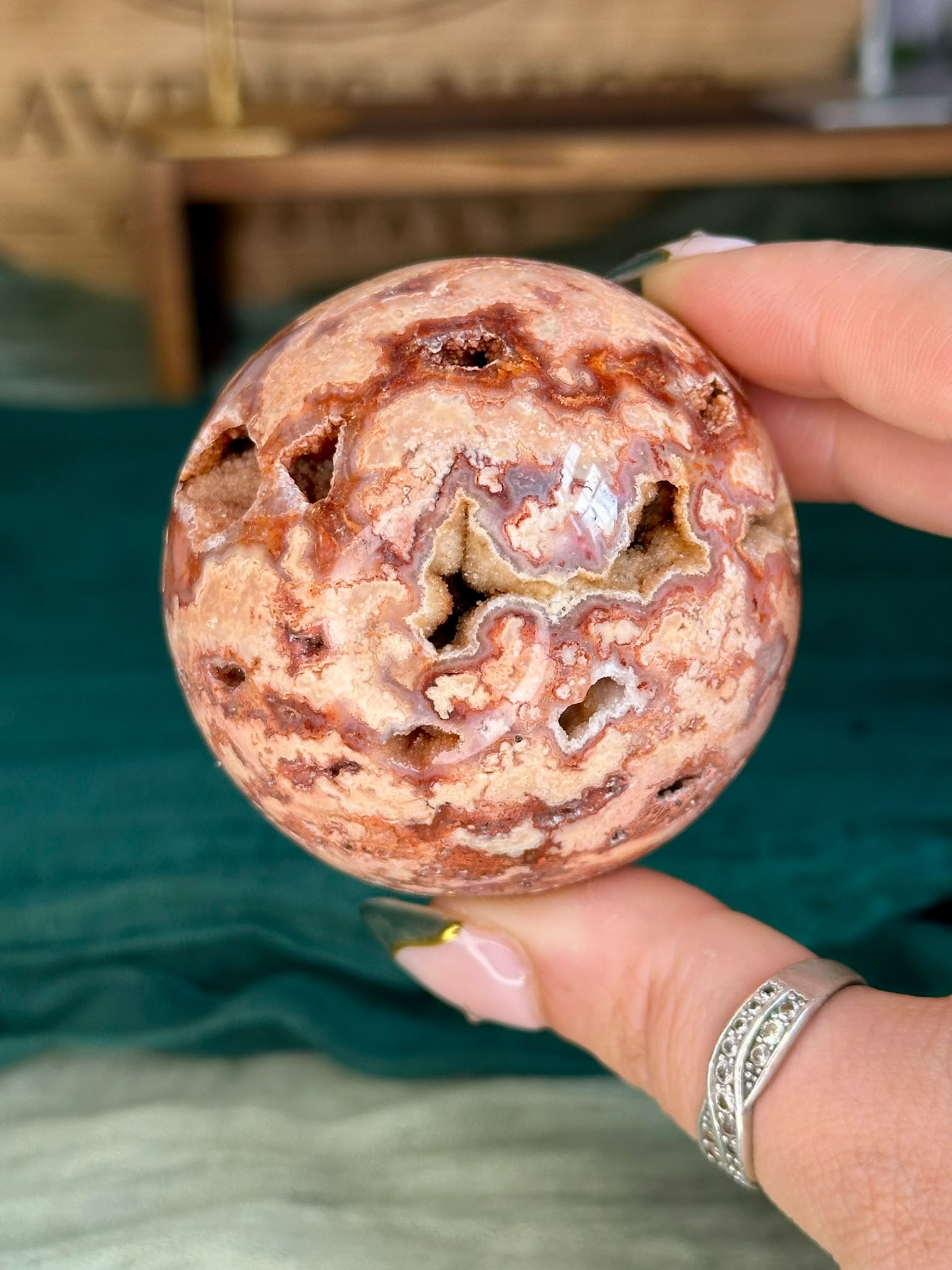 Pink Crazy Lace Sphere Druzy