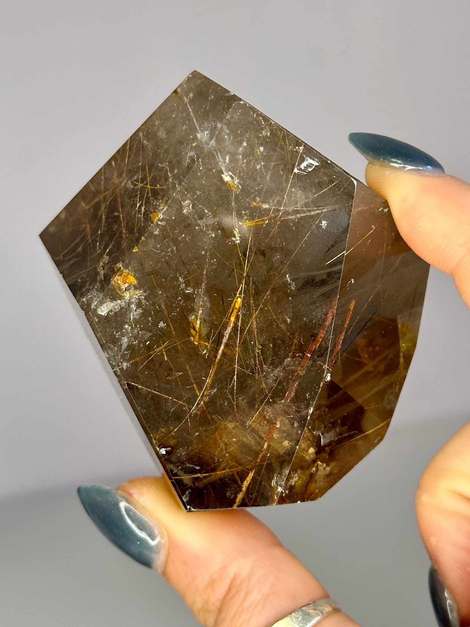 Copper & Gold Rutilated Smoky Quartz Freeform