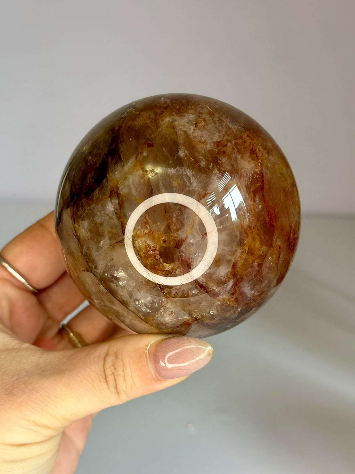 Large Golden Healer Fire Quartz Sphere