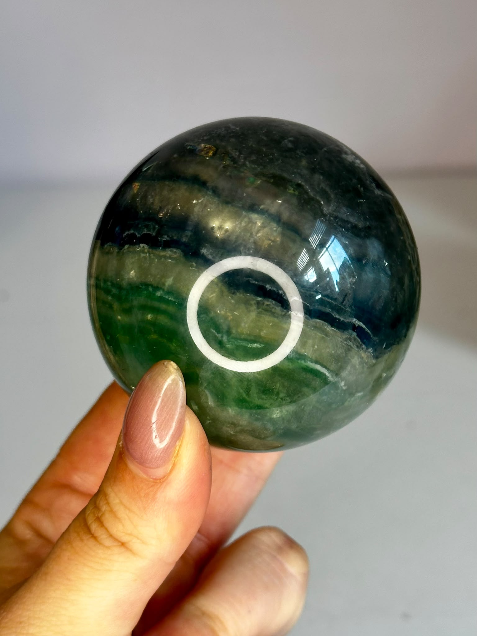 Blue Banded Fluorite Sphere
