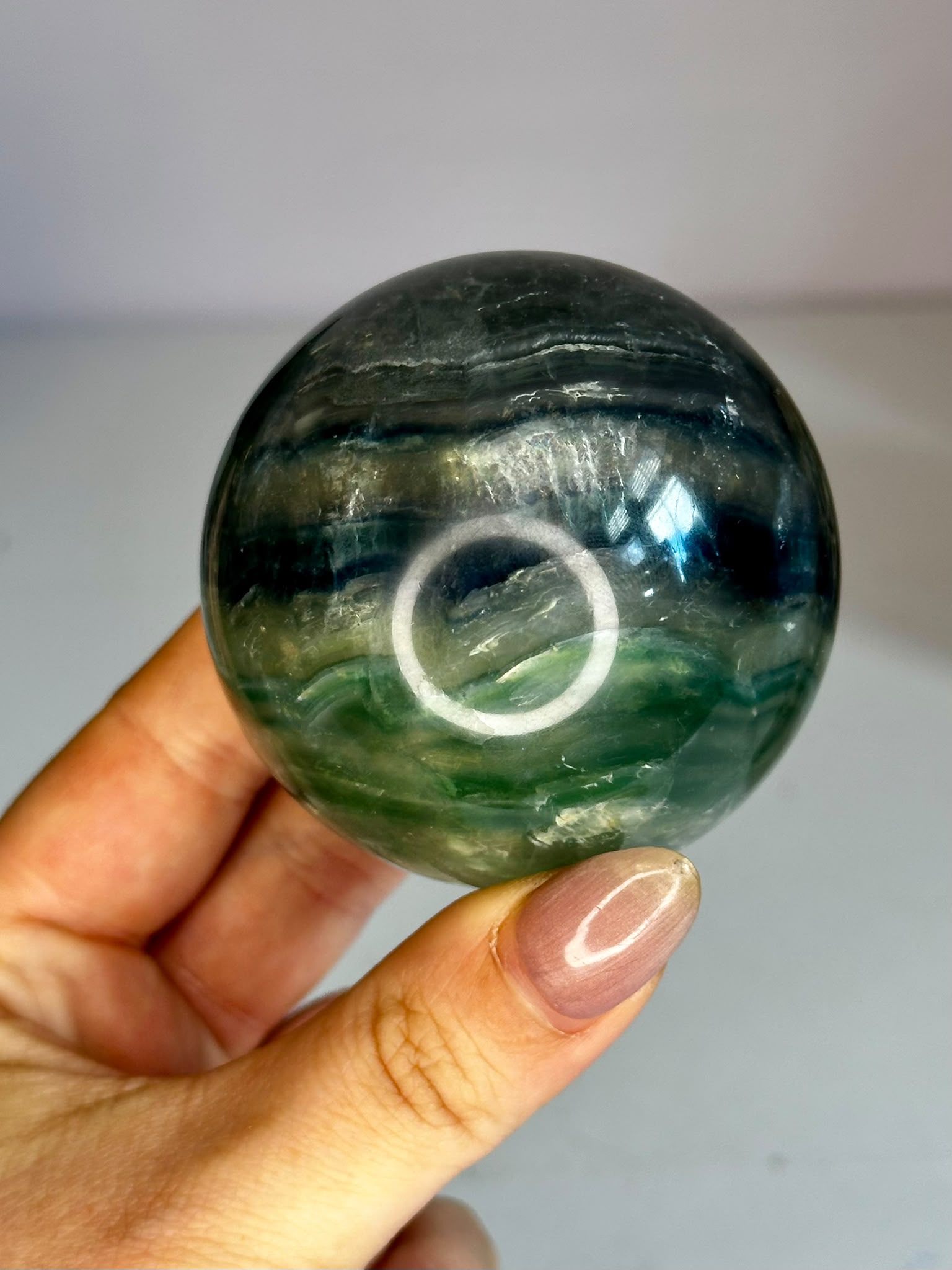 Blue Banded Fluorite Sphere