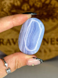 Blue Lace Agate Palm Stone