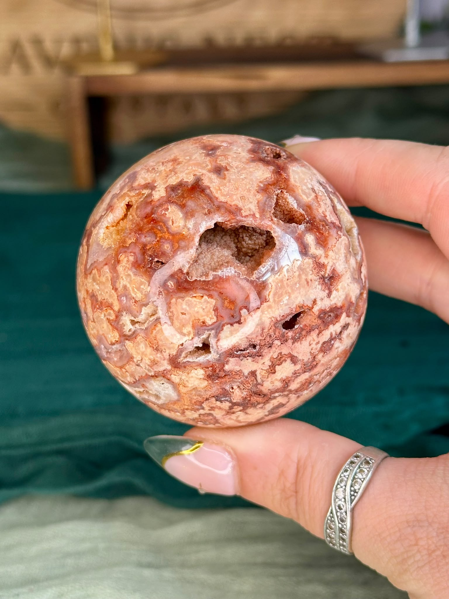 Pink Crazy Lace Sphere Druzy