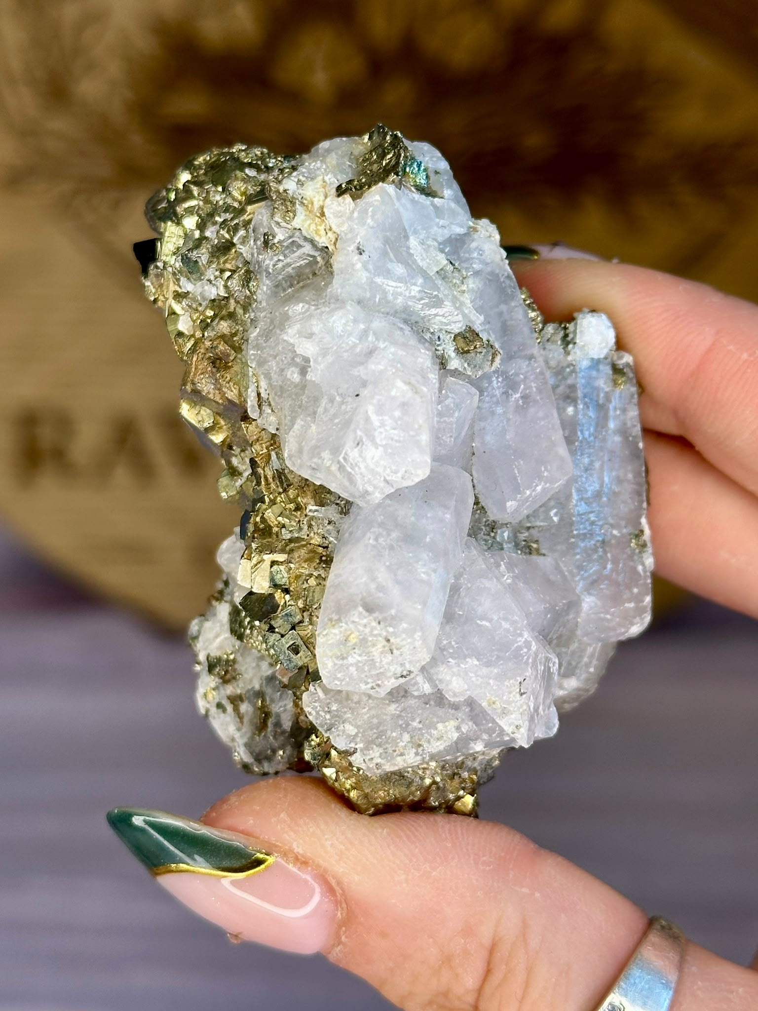 Pyrite With Calcite Specimen