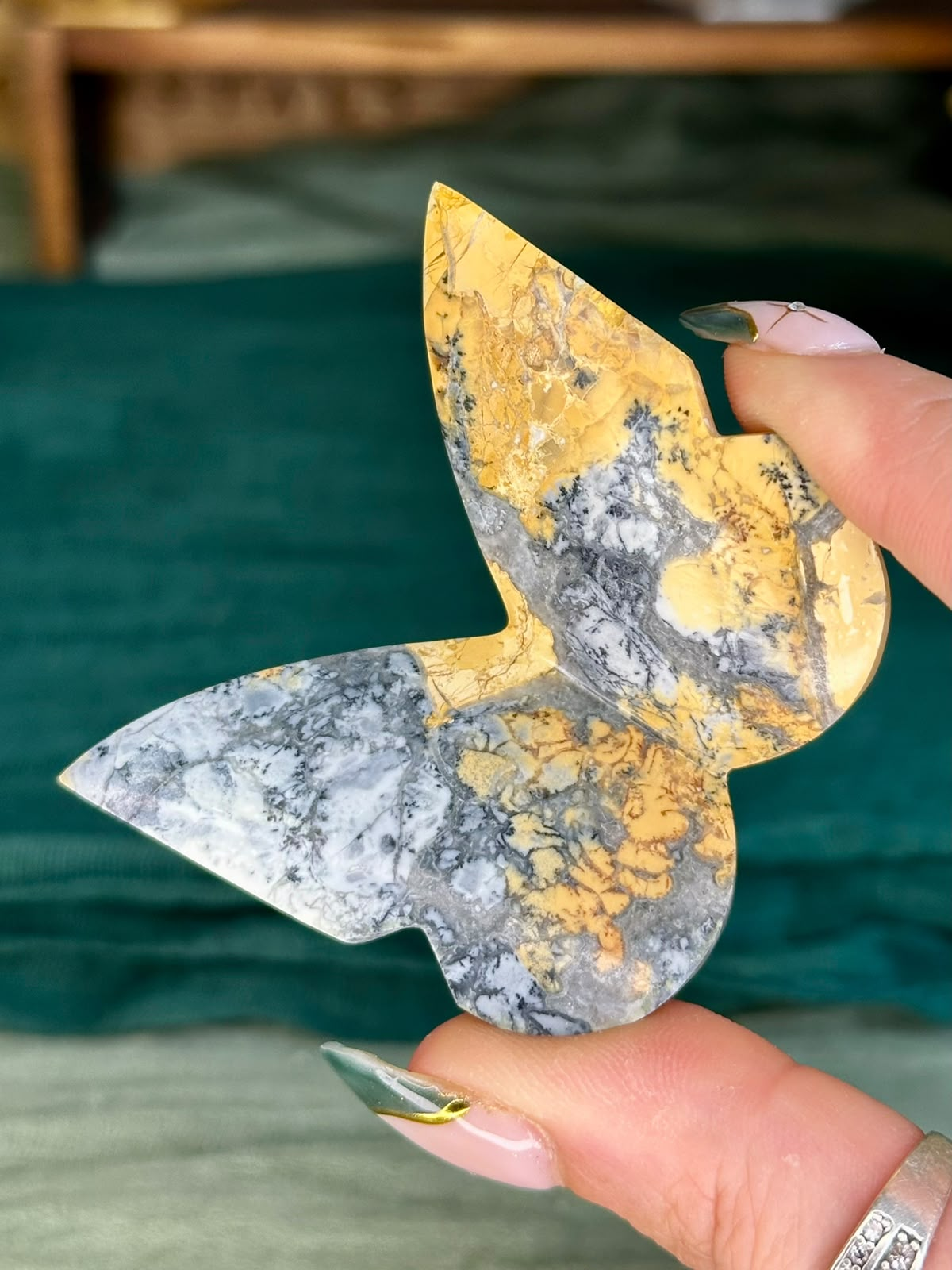Yellow Maligano Jasper 3D Butterfly (Choose Your Own)
