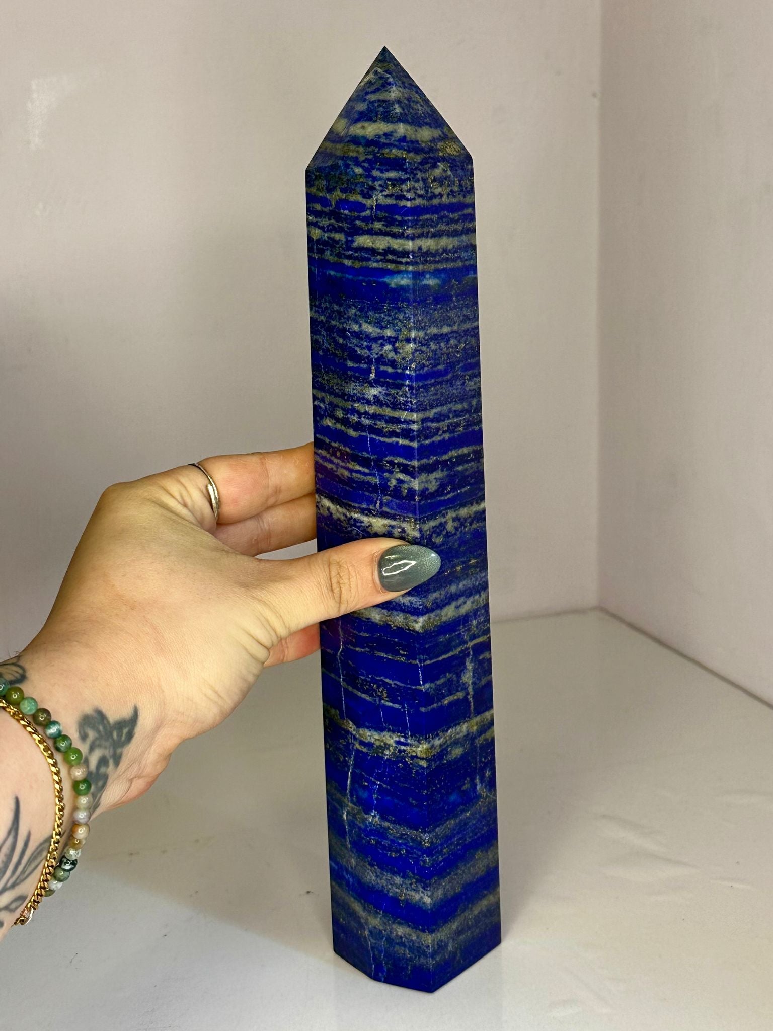 XL Lapis Lazuli & Pyrite Tower