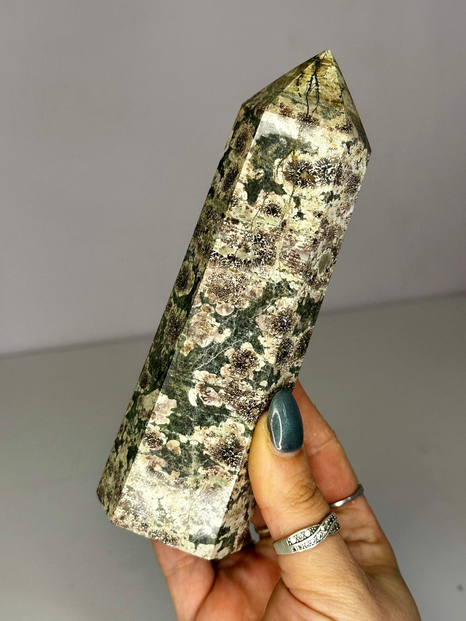 Green Cherry Blossom Jasper Tower