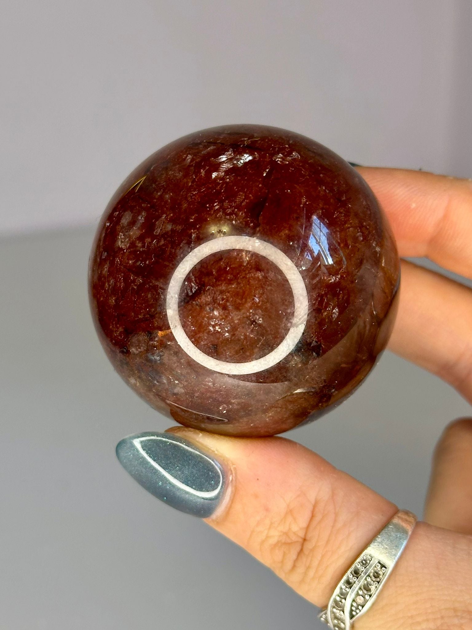 Dark Fire Quartz Sphere