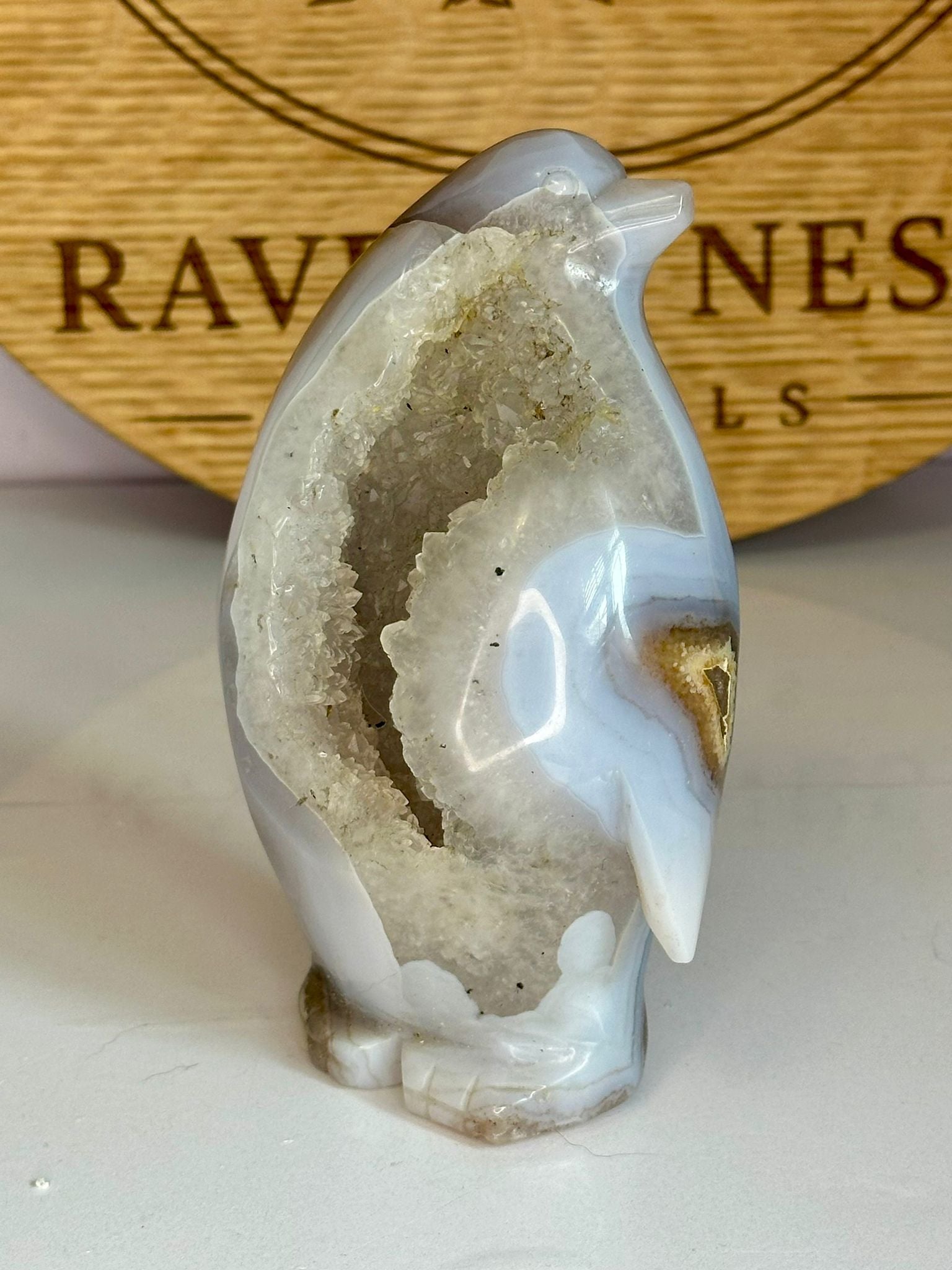 Large Druzy Agate Penguin