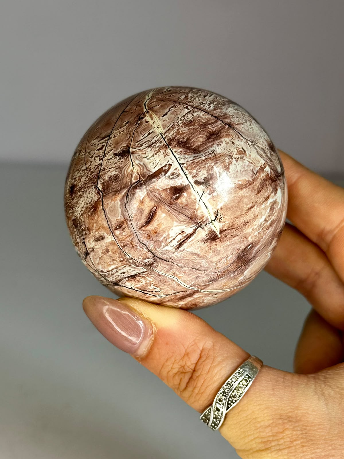 Pink Picture Jasper Sphere