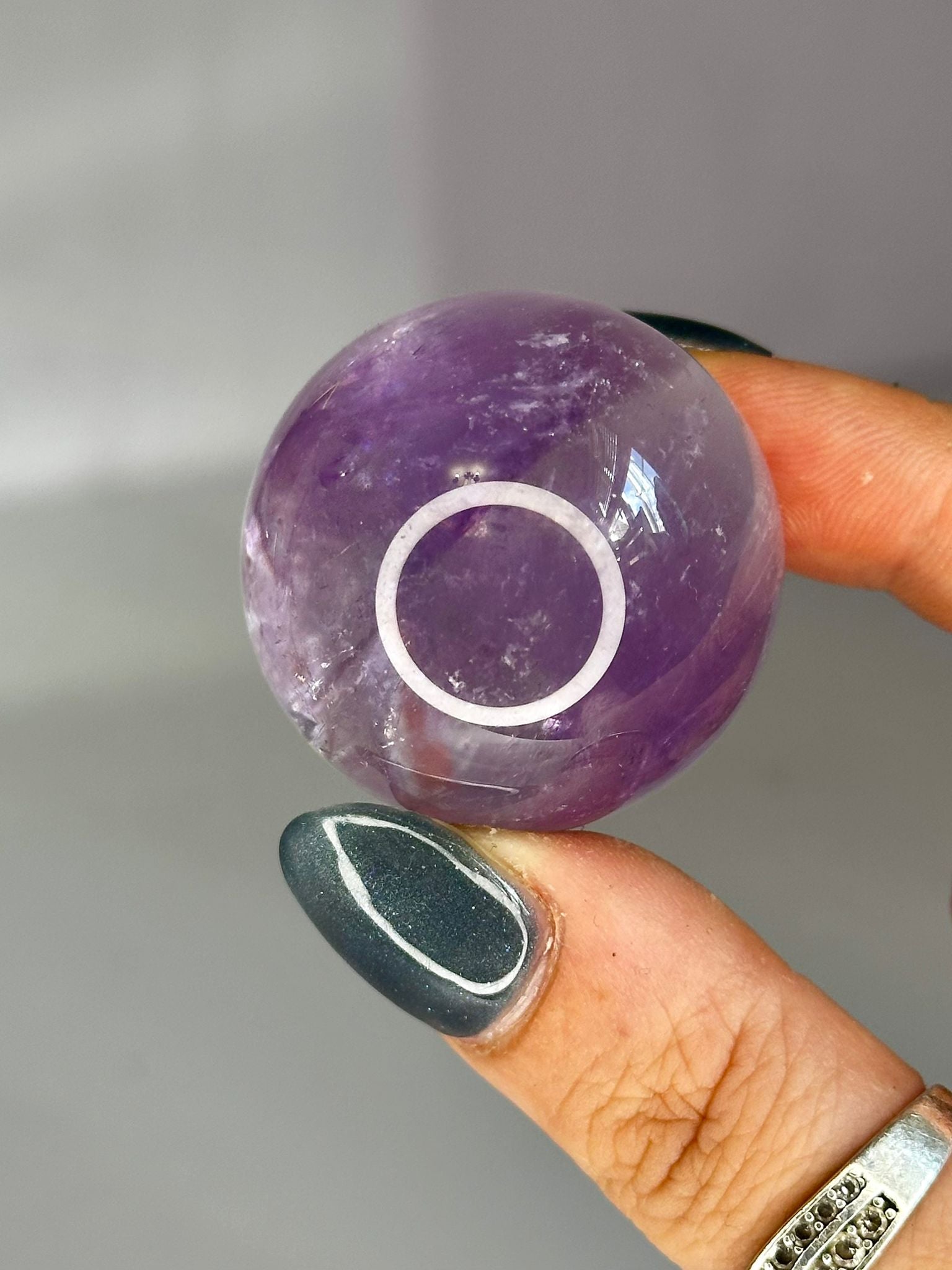 Rainbow Flash Amethyst Sphere