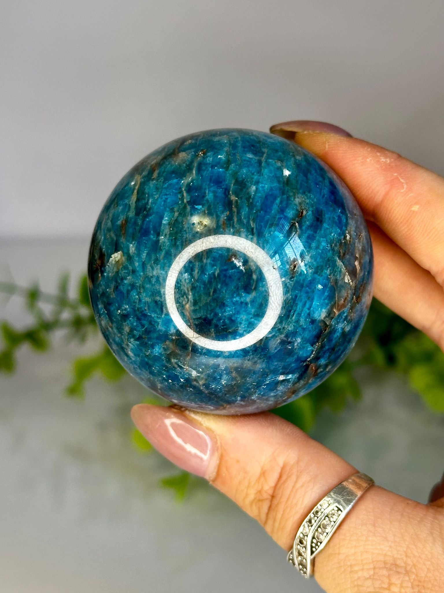 Blue Apatite Sphere