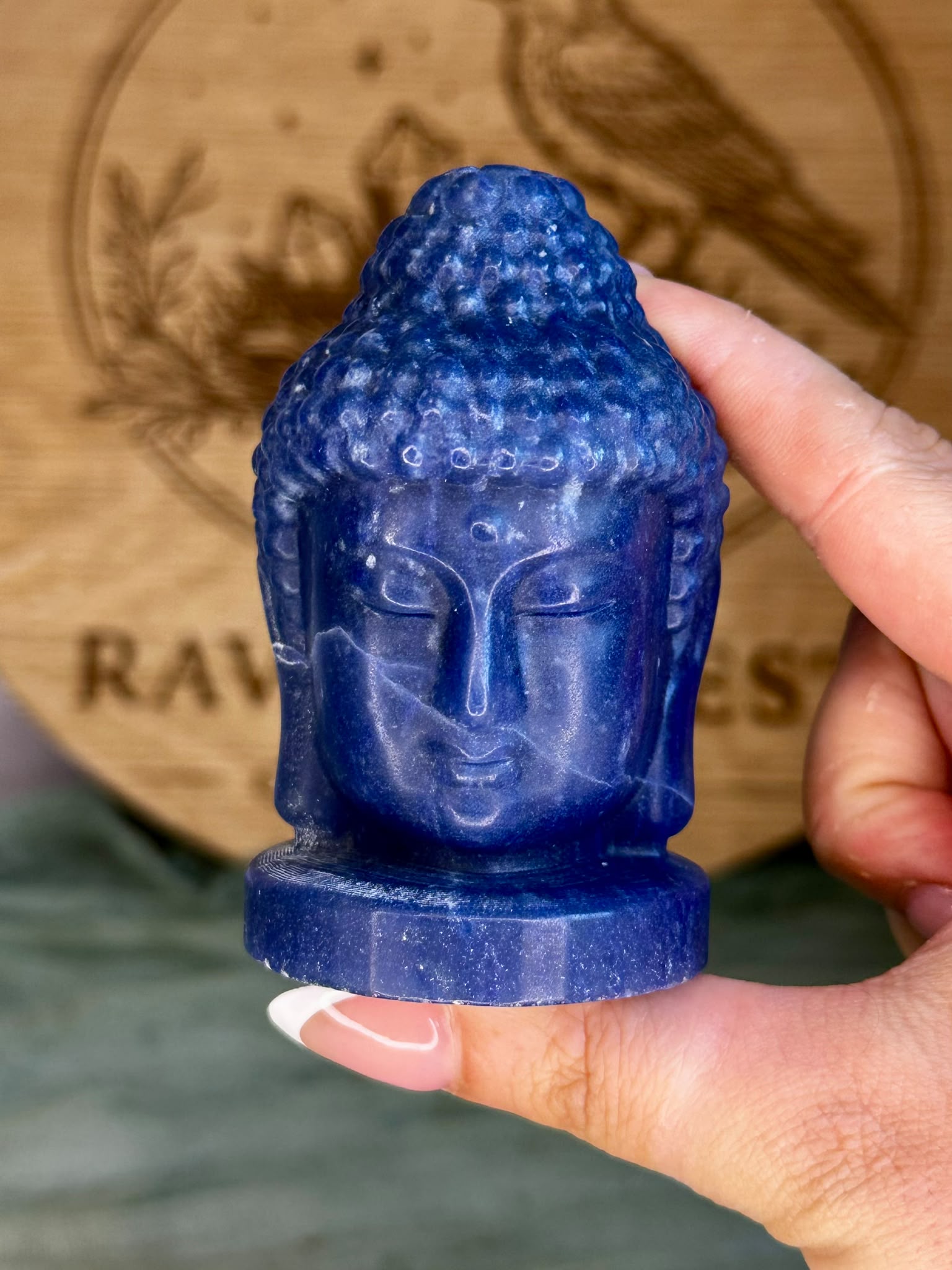 Blue Aventurine Buddha Head