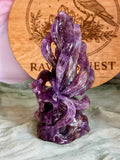 Hand-Carved Ametrine Nine-Tailed Fox