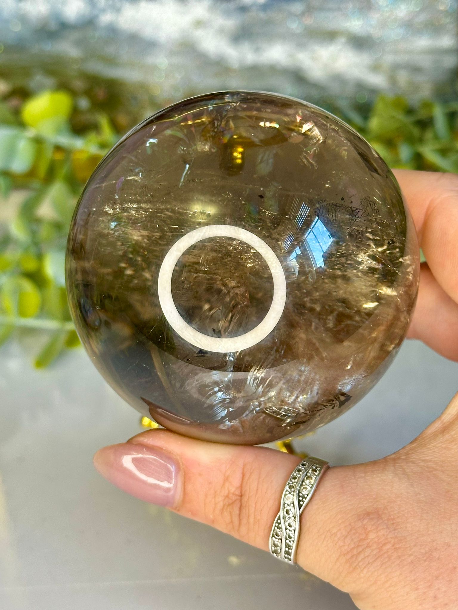 Large Rainbow Smokey Quartz Sphere