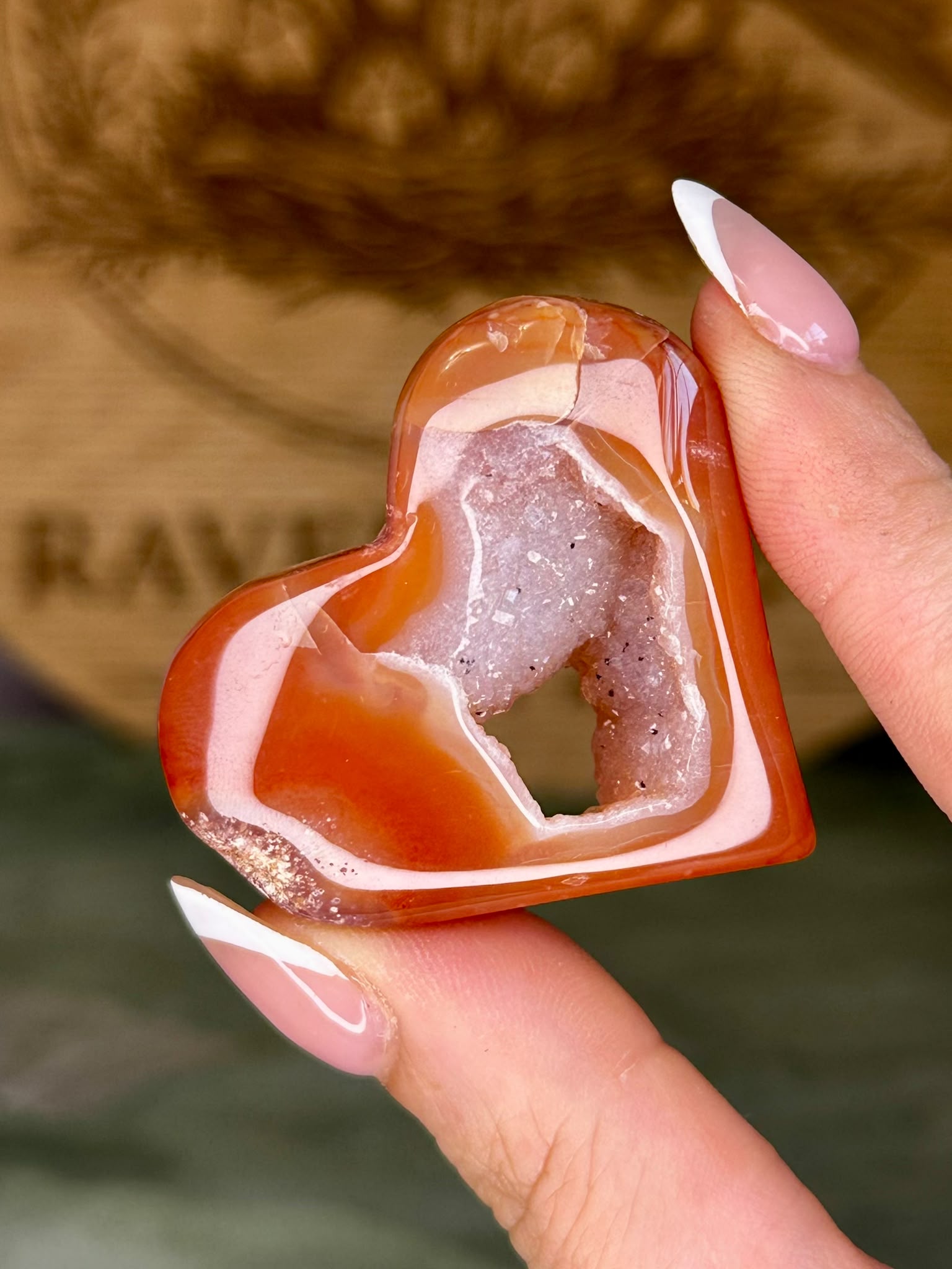 Druzy Carnelian Heart