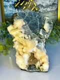 1.3kg Indian Blue Chalcedony with Apophyllite, Peach Stilbite & Heulandite