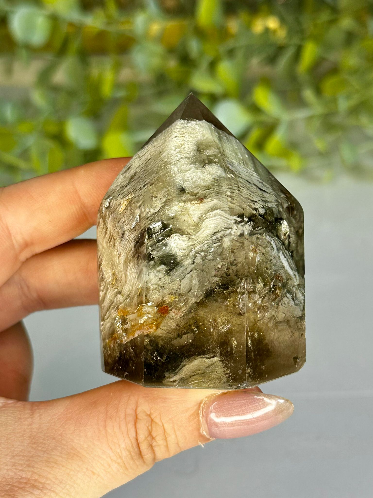 White Garden Smokey Quartz Tower
