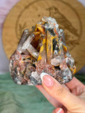 Hematoid Quartz Cluster with Galena & Limonite