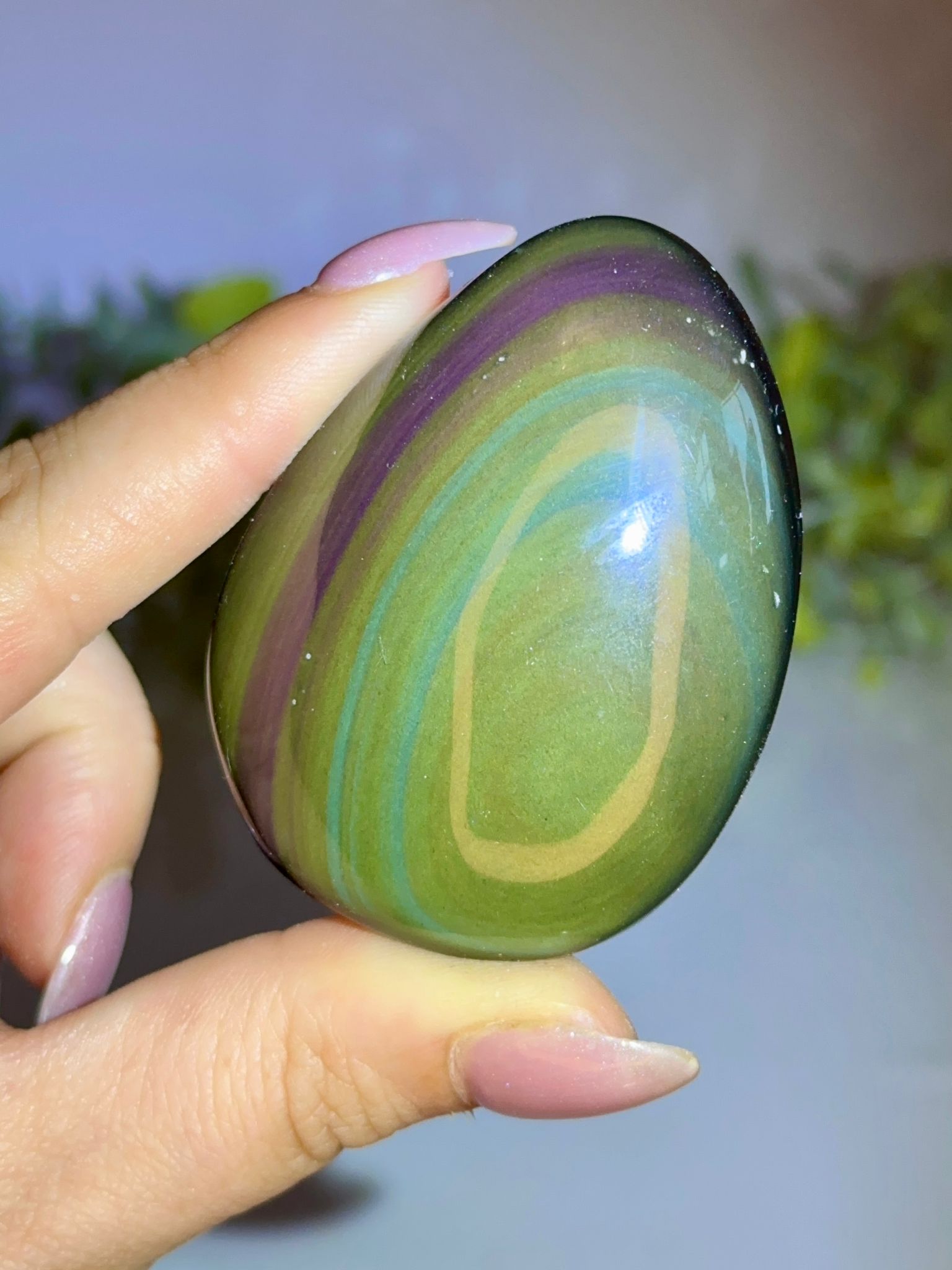 Rainbow Obsidian Palm Stone