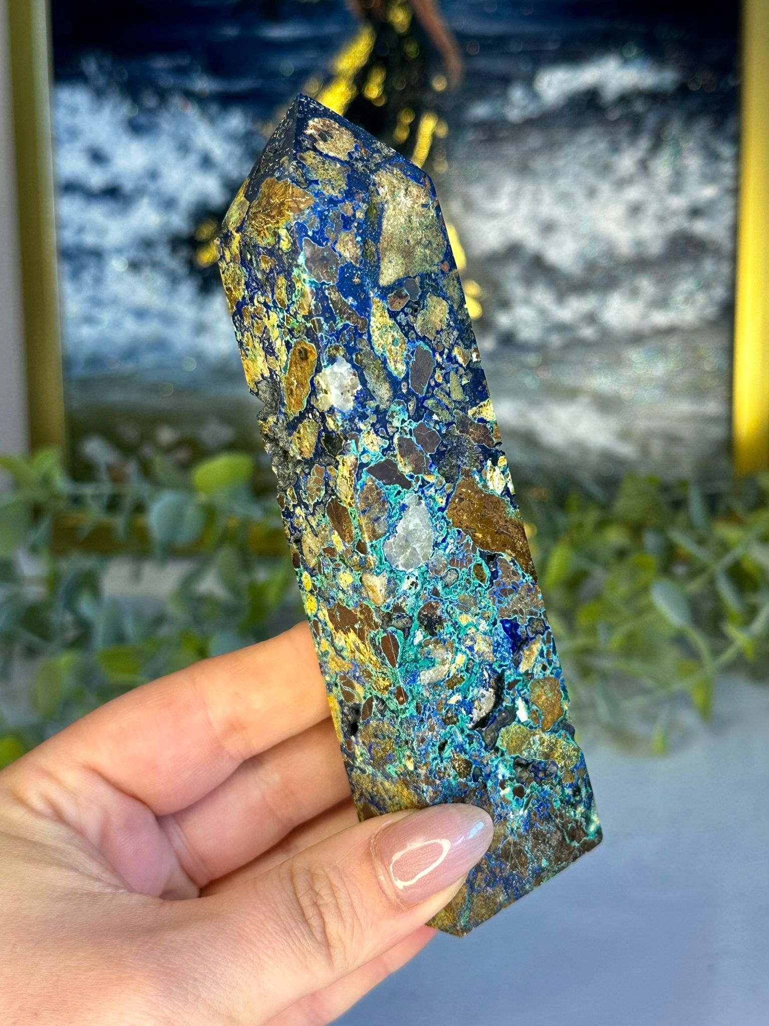 Druzy Azurite & Chrysocolla Tower