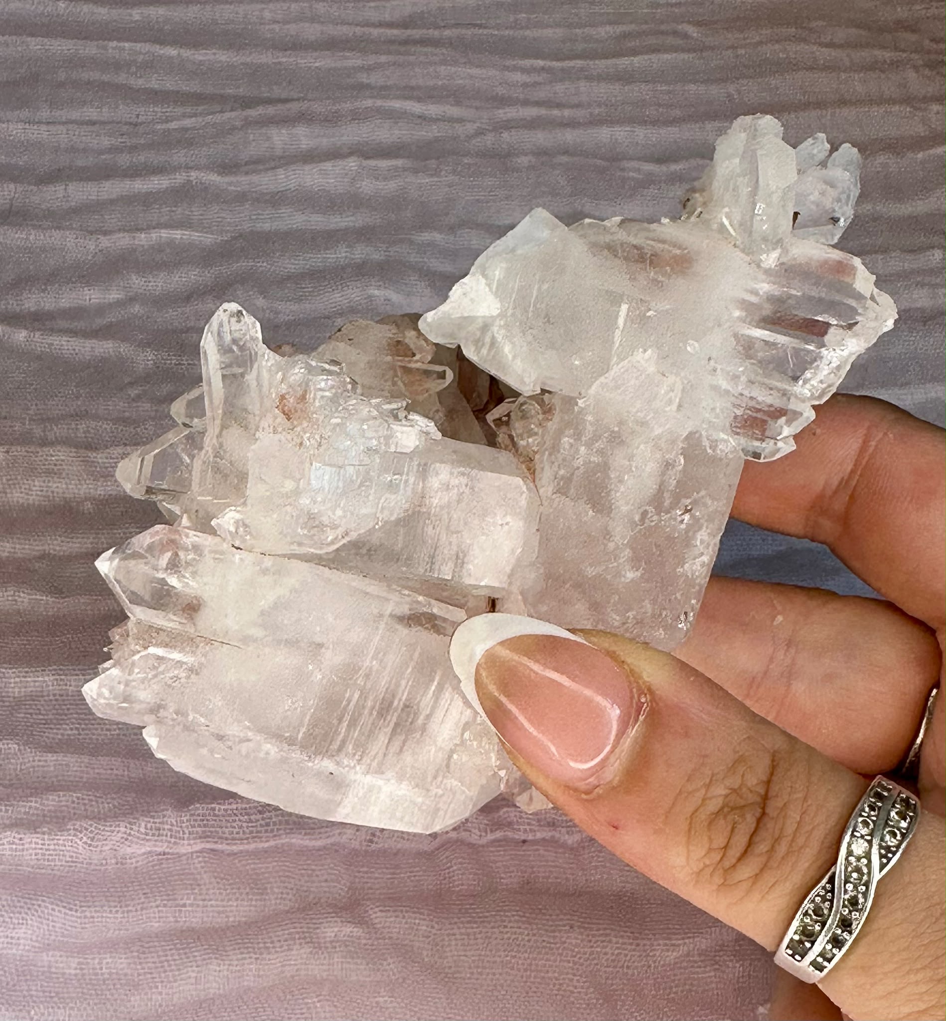 Pink Lemurian Quartz Cluster - Rare Hand Mined Colombian Collector Specimen