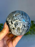 Large Druzy Blue & Grey Moss Agate Sphere