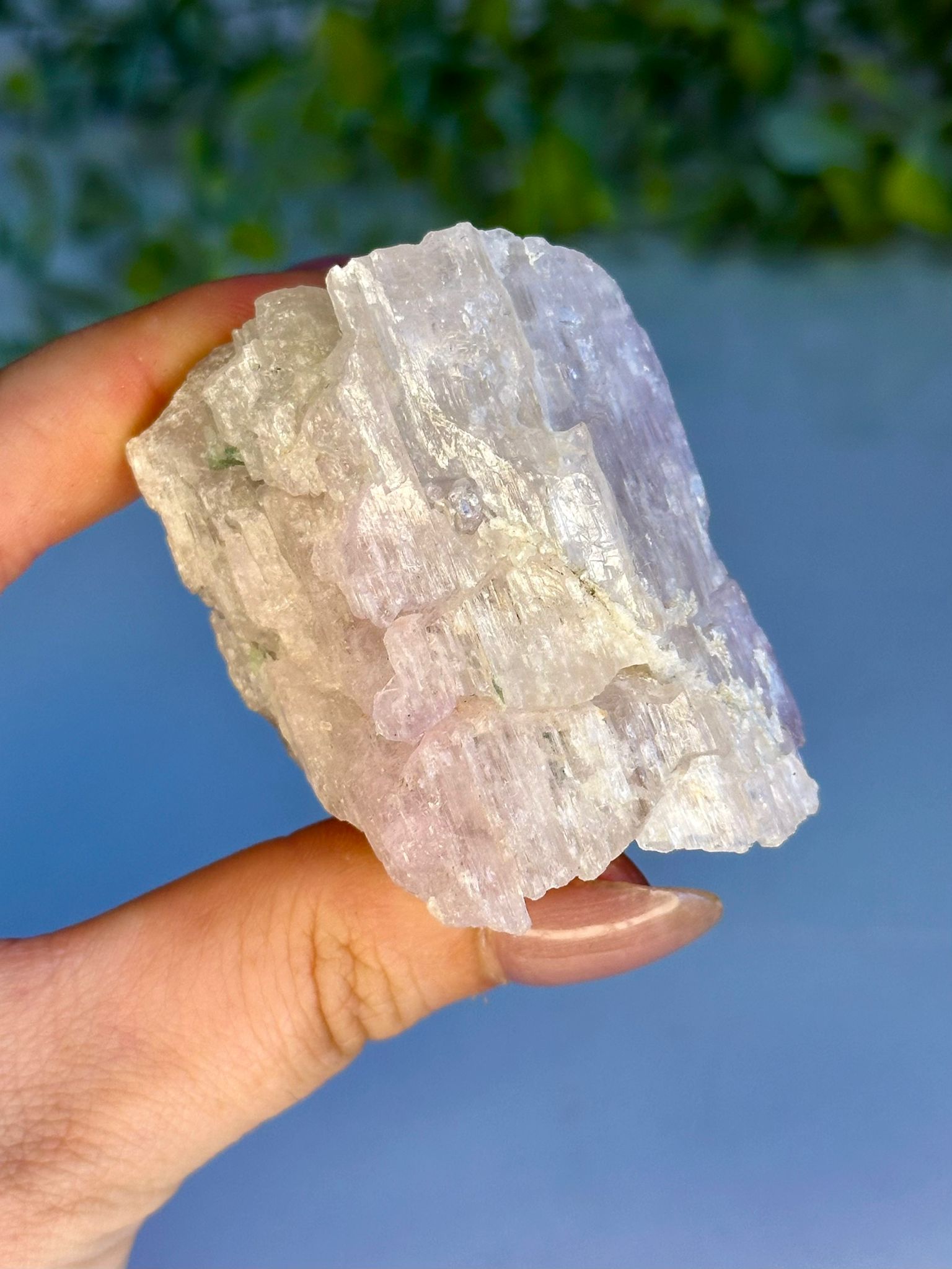 Raw Kunzite with Blue Tourmaline – Pakistan