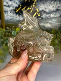 Hand Carved Smokey Quartz Dragon