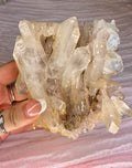 Golden & Pink Lemurian Quartz Cluster - Rare Hand Mined Colombian Collector Specimen #1