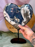 XL Statement Volcano Agate Heart on Custom Stand