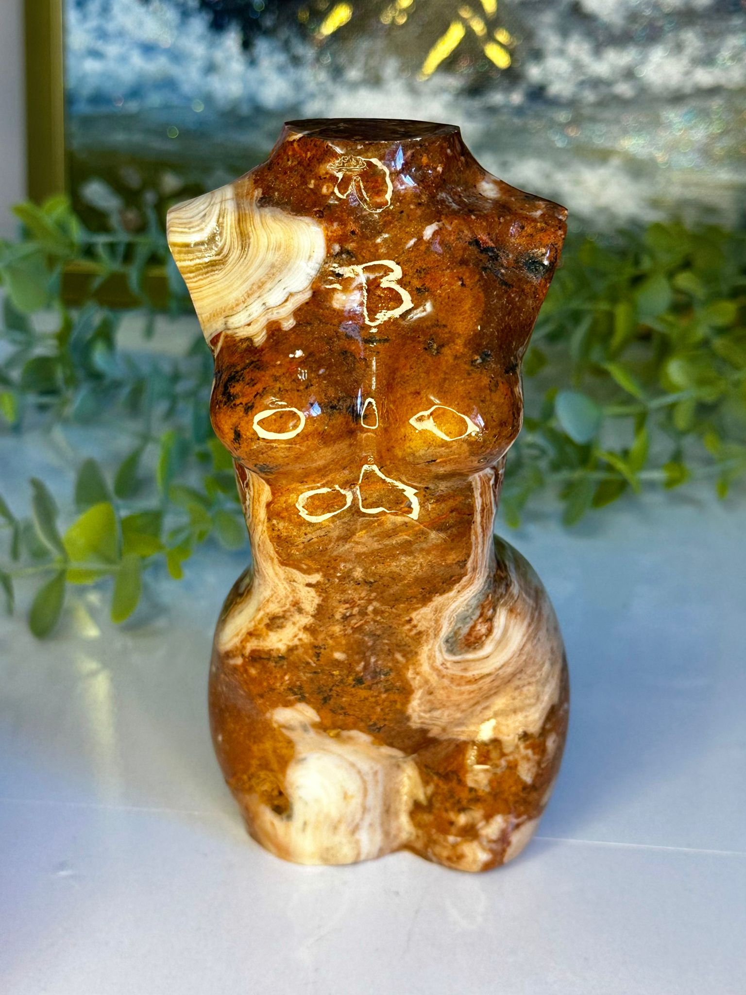 XL Chocolate Calcite Goddess Carving