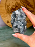 Diamond Apophyllite on Sparkling Black Chalcedony Cluster #5