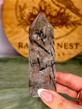 Black Tourmaline in Smoky Quartz Tower