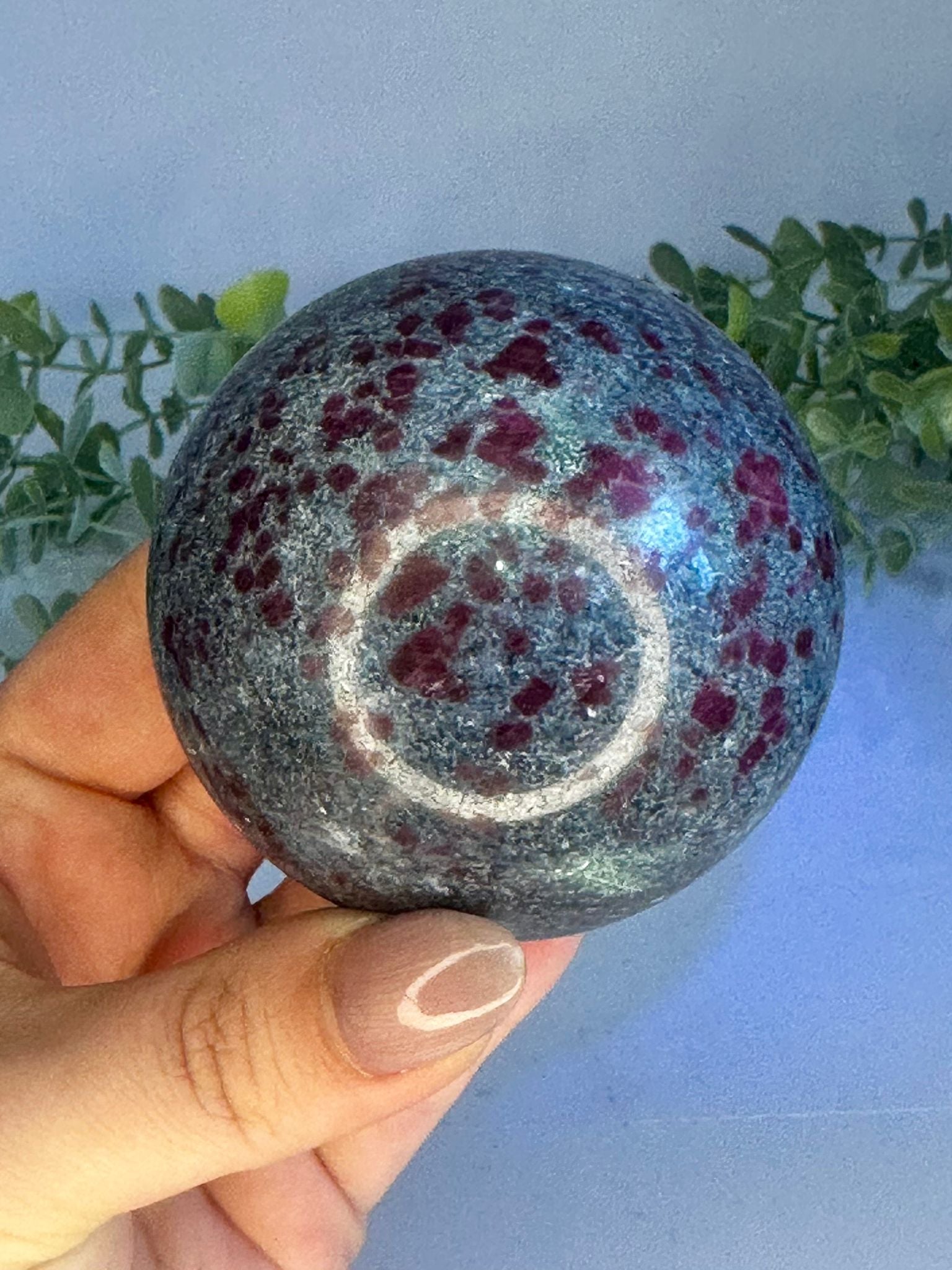 UV Reactive Ruby in Kyanite Sphere