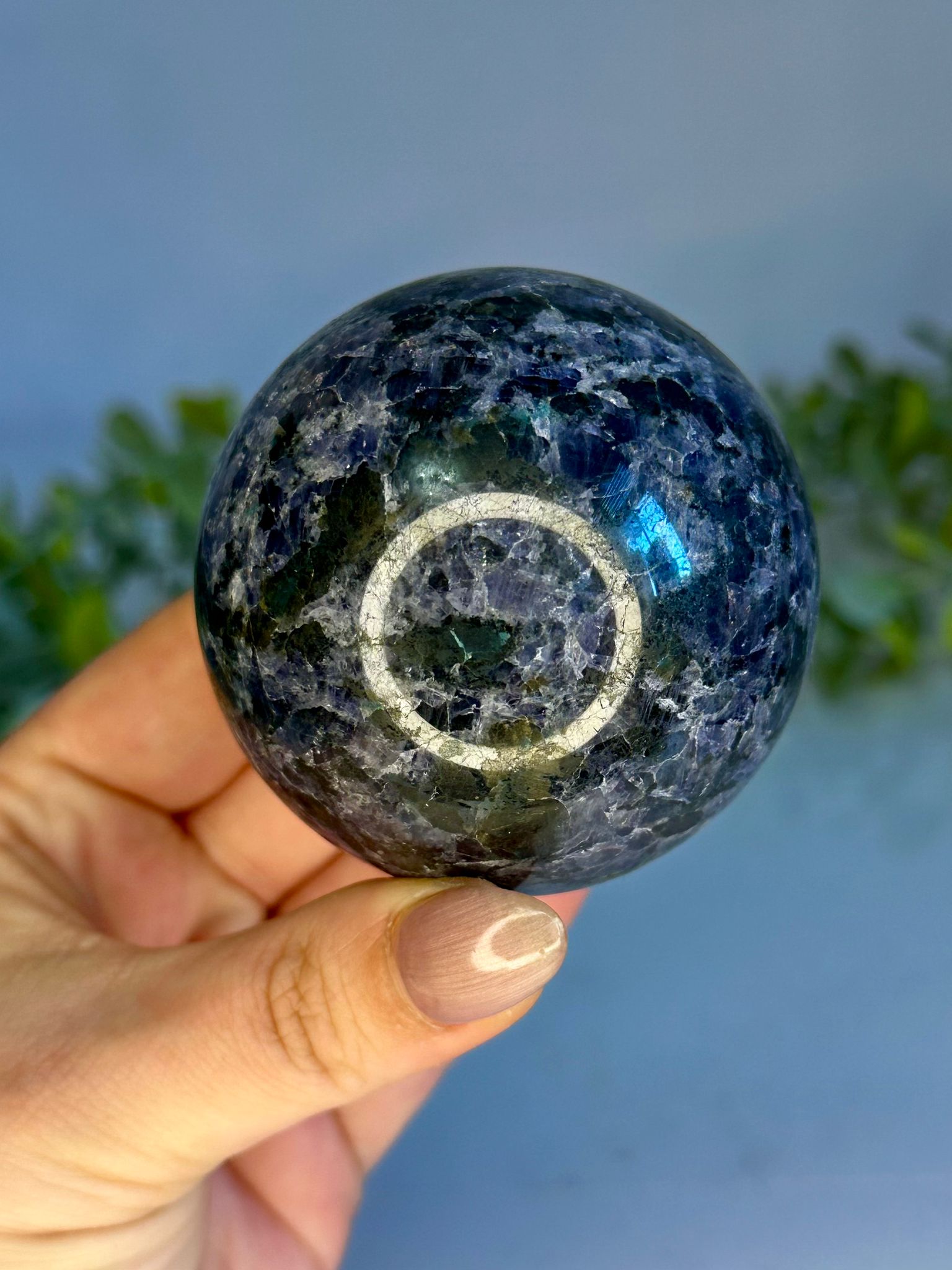 Iolite, Blue Apatite & Golden Mica Sphere