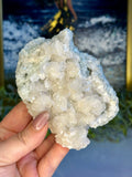 Mint Green Sugar Fluorite with Calcite & Black Chalcedony