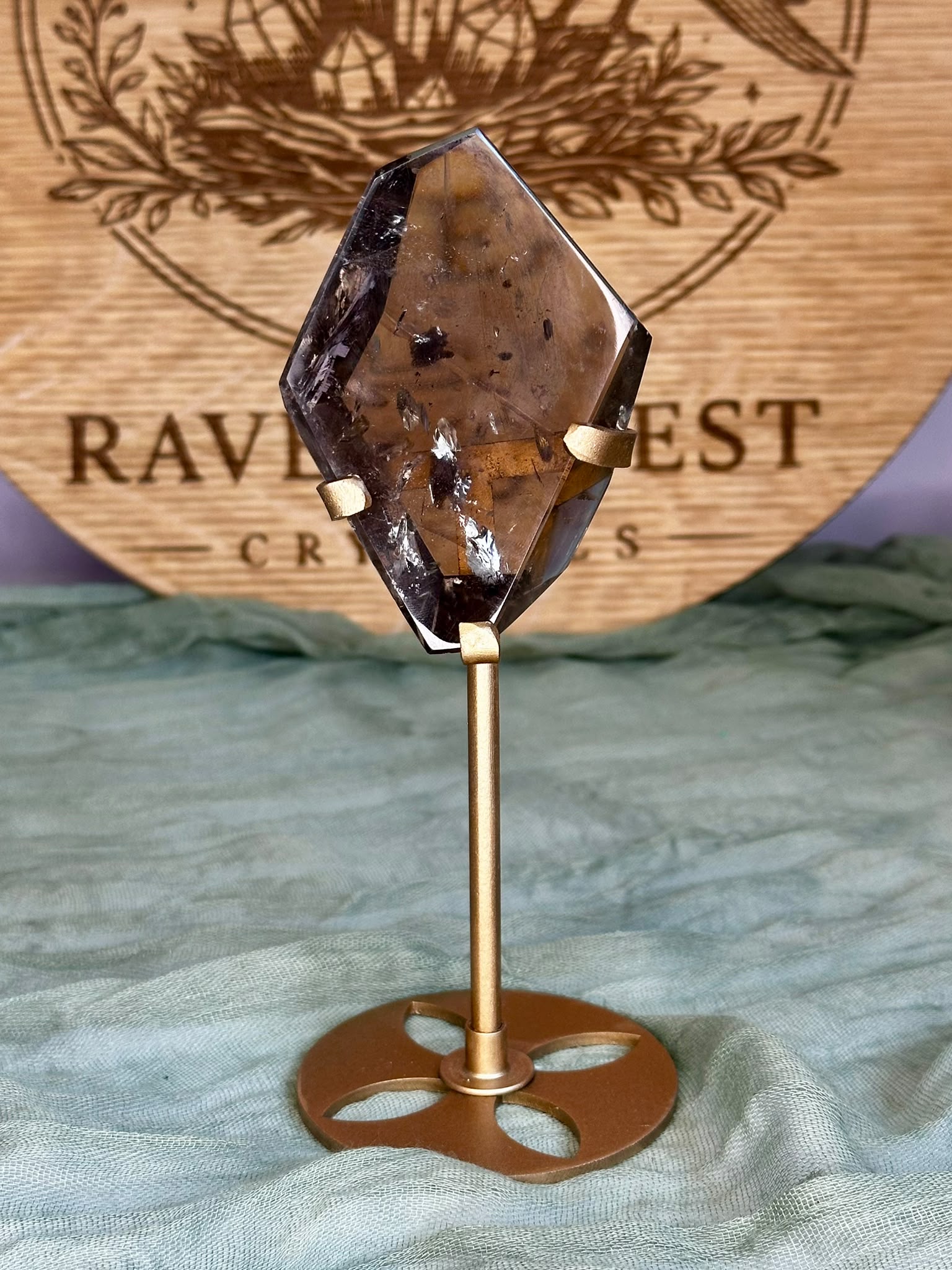 High Quality Brazilian Smoky Quartz on Custom Stand