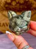 Hand Carved Pyrite Cat