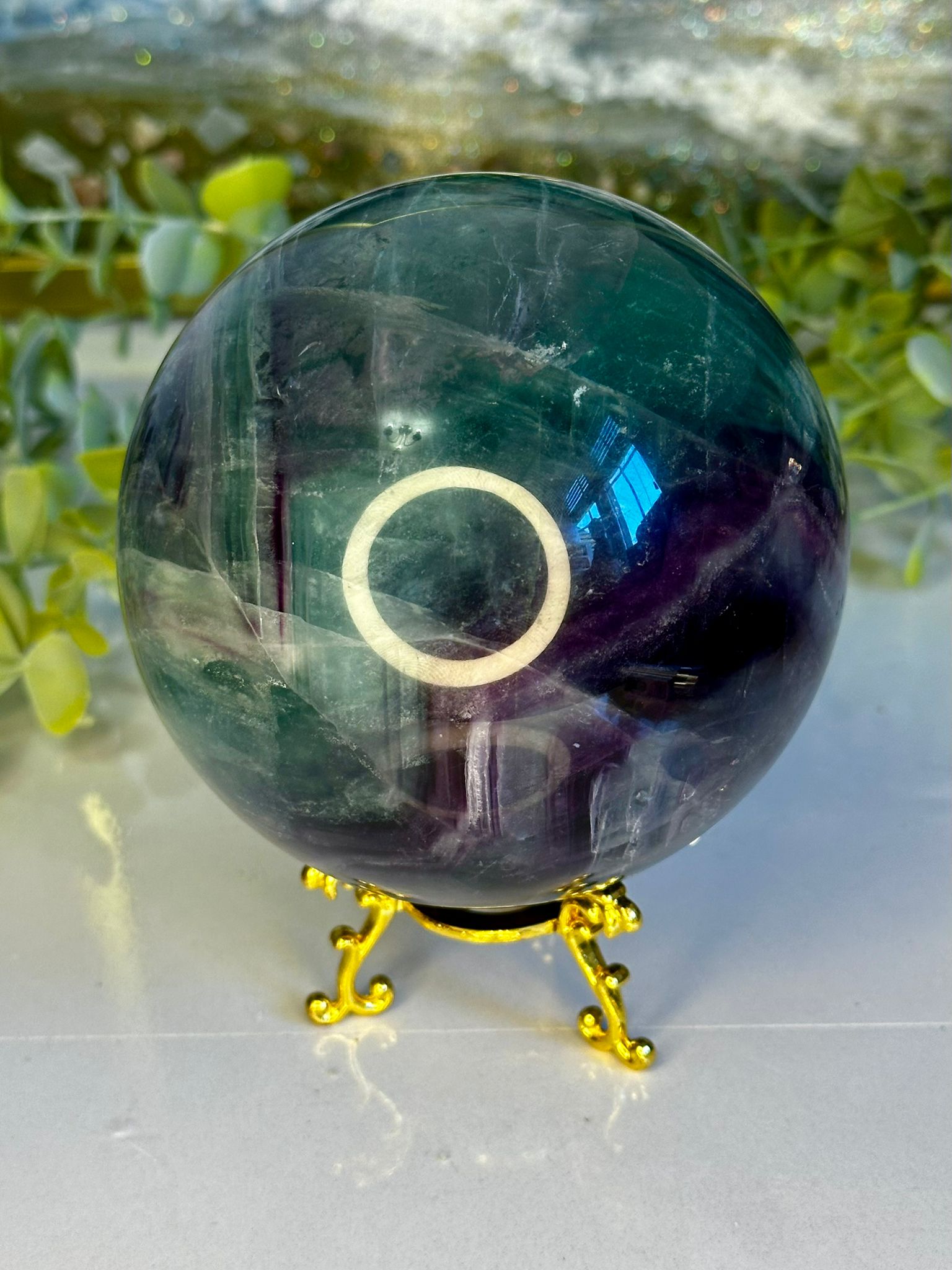 XL Rainbow Fluorite Sphere