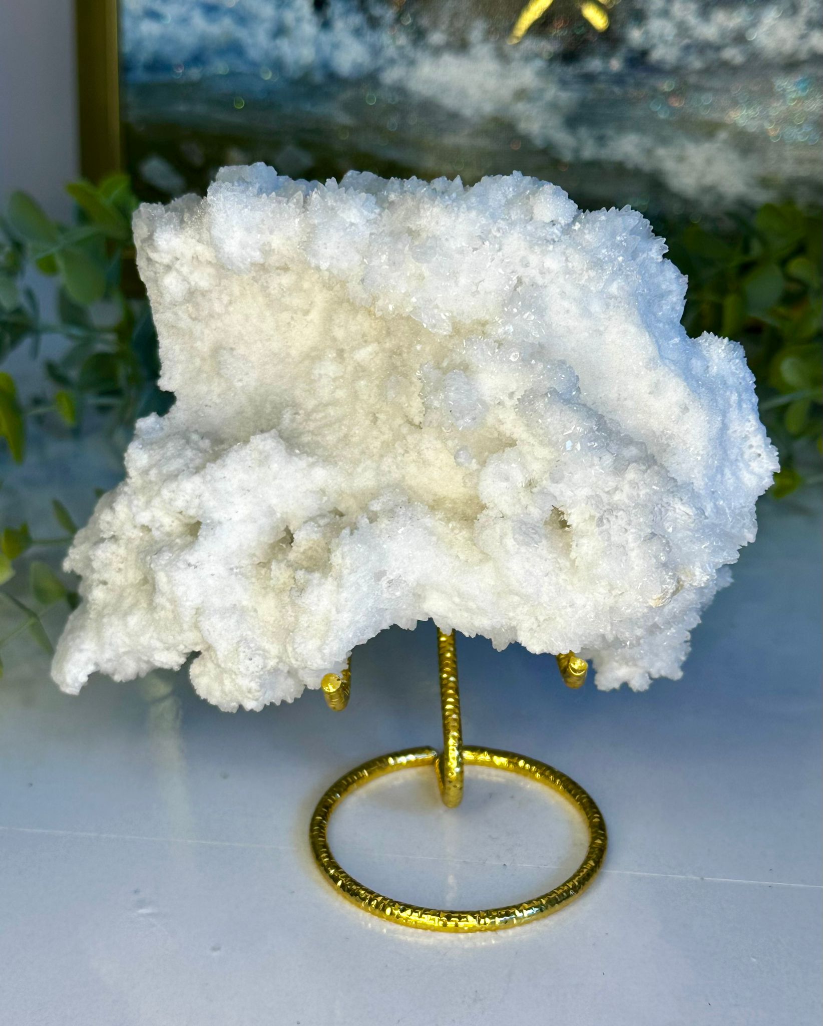 Sparkling Large White Aragonite Specimen