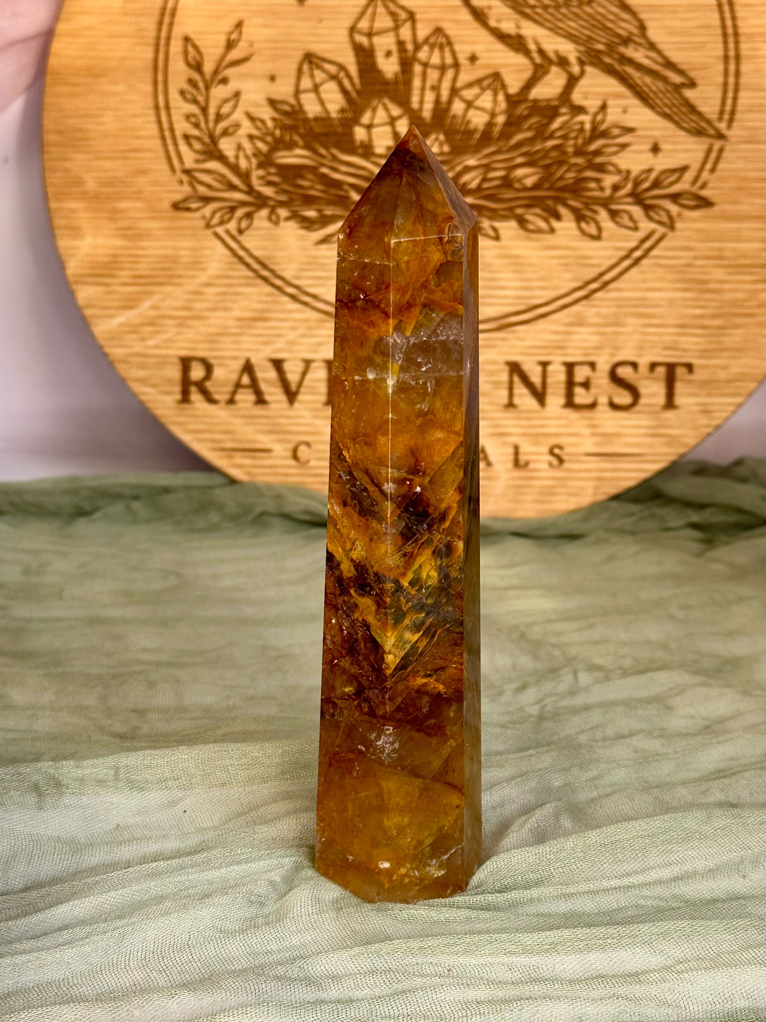 Large Golden Healer Quartz Tower