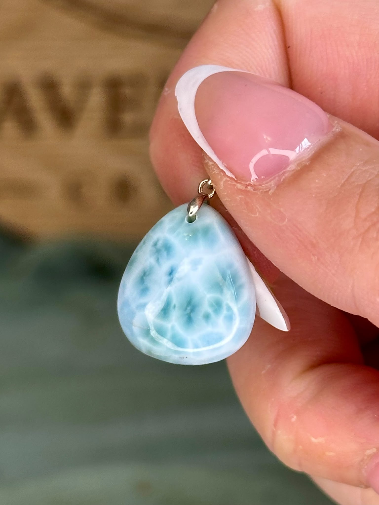 Larimar Teardrop Pendant