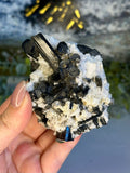 Black Tourmaline on Feldspar Cluster