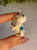 Wire Wrapped Cavansite Pendant