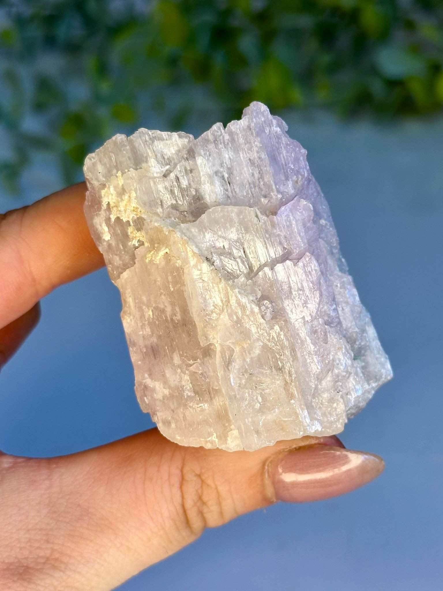 Raw Kunzite with Blue Tourmaline – Pakistan