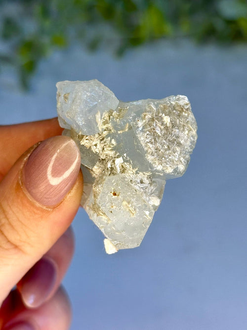 Aquamarine with Golden Mica Cluster
