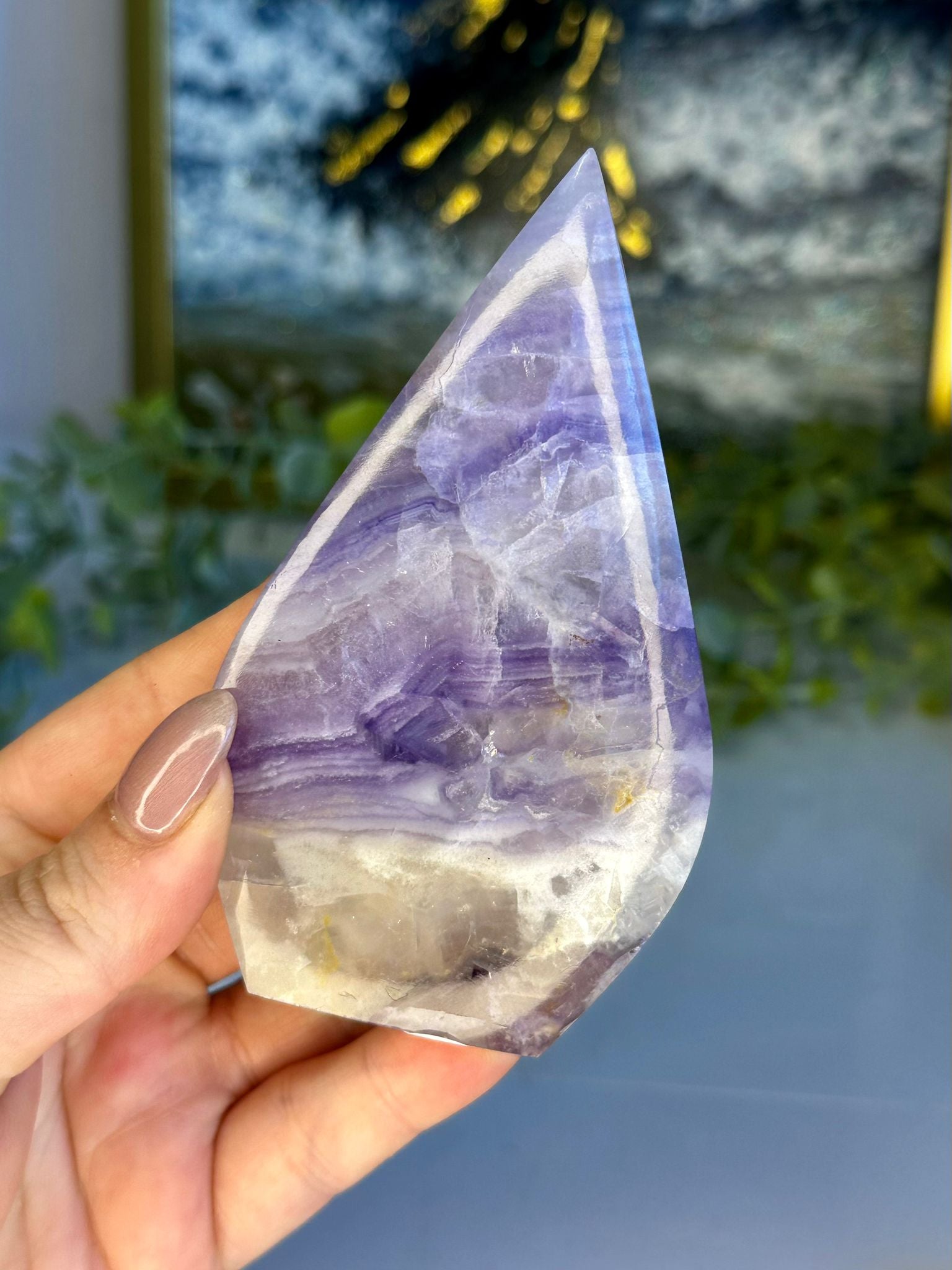 Silk Fluorite Teardrop Freeform
