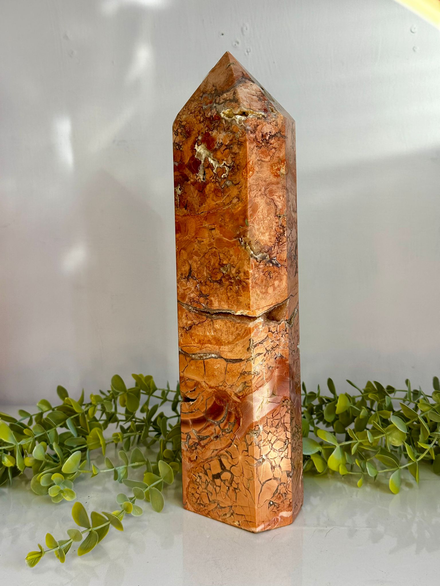 XL Pink Cotton Candy Agate Druzy Tower