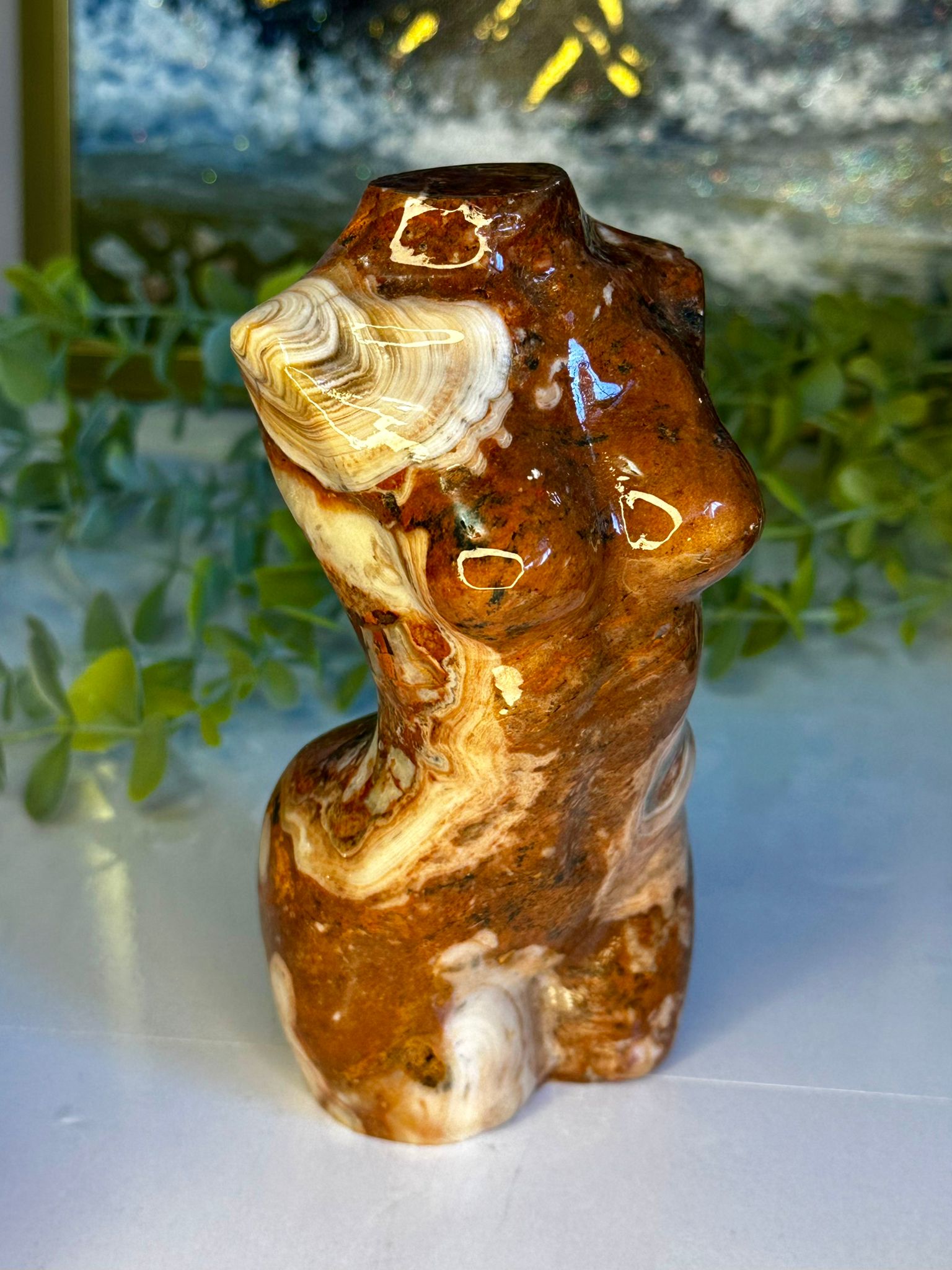 XL Chocolate Calcite Goddess Carving